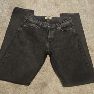 BALDWIN KANSAS CITY Charcoal Black Men's Henley Slim Straight Jeans